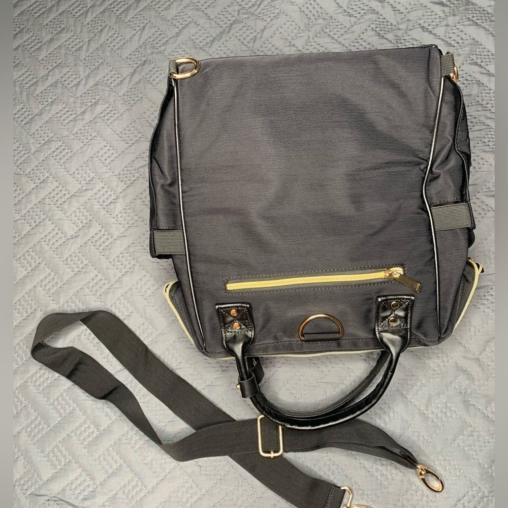 Black Diaper Bag with Teddy Bear - Picture 4 of 11